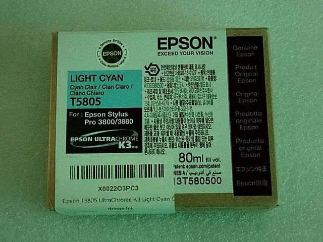 12-2023 Opened Bag Never Used Genuine Epson T5805 Light Cyan 80ml Ink 3800/3880