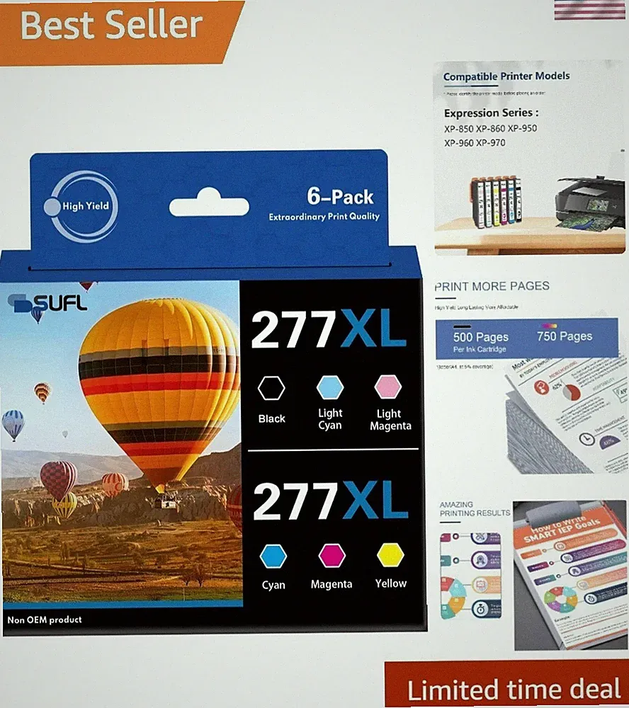 277XL Ink Cartridge Combo Pack - 6 High Yield Colors for XP Printers
