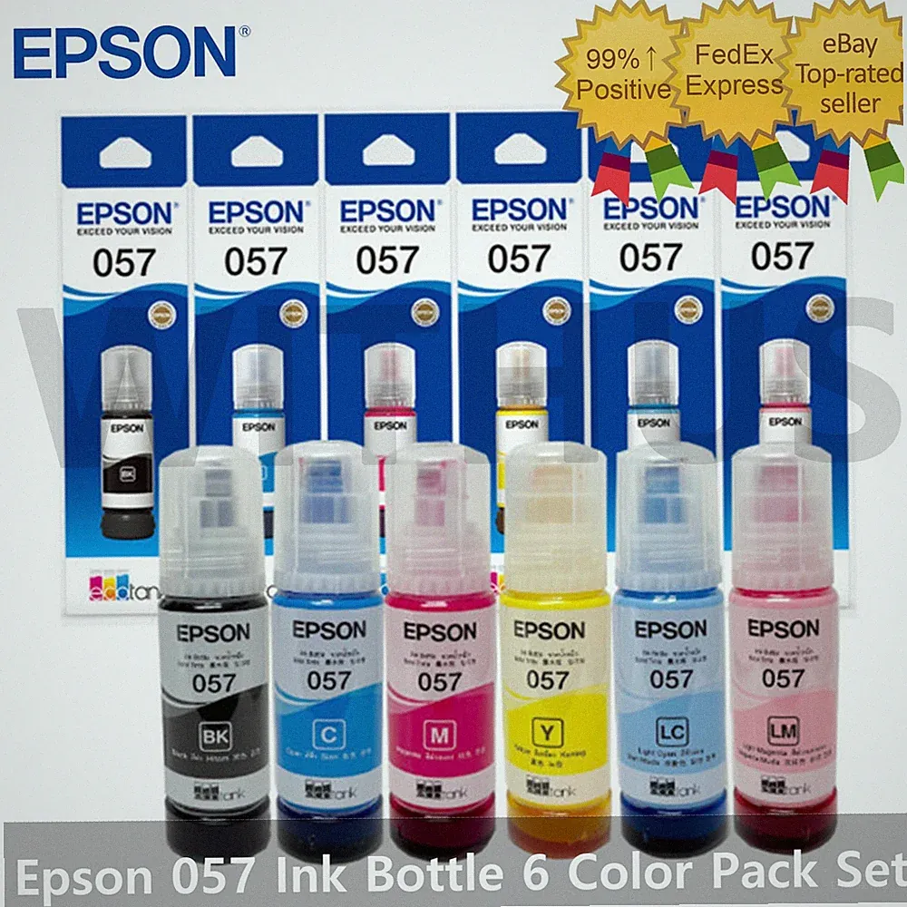 EPSON 057 Ink Bottle 6 Color Pack Set for L8050 L18050 Genuine Fedex 2~3days=