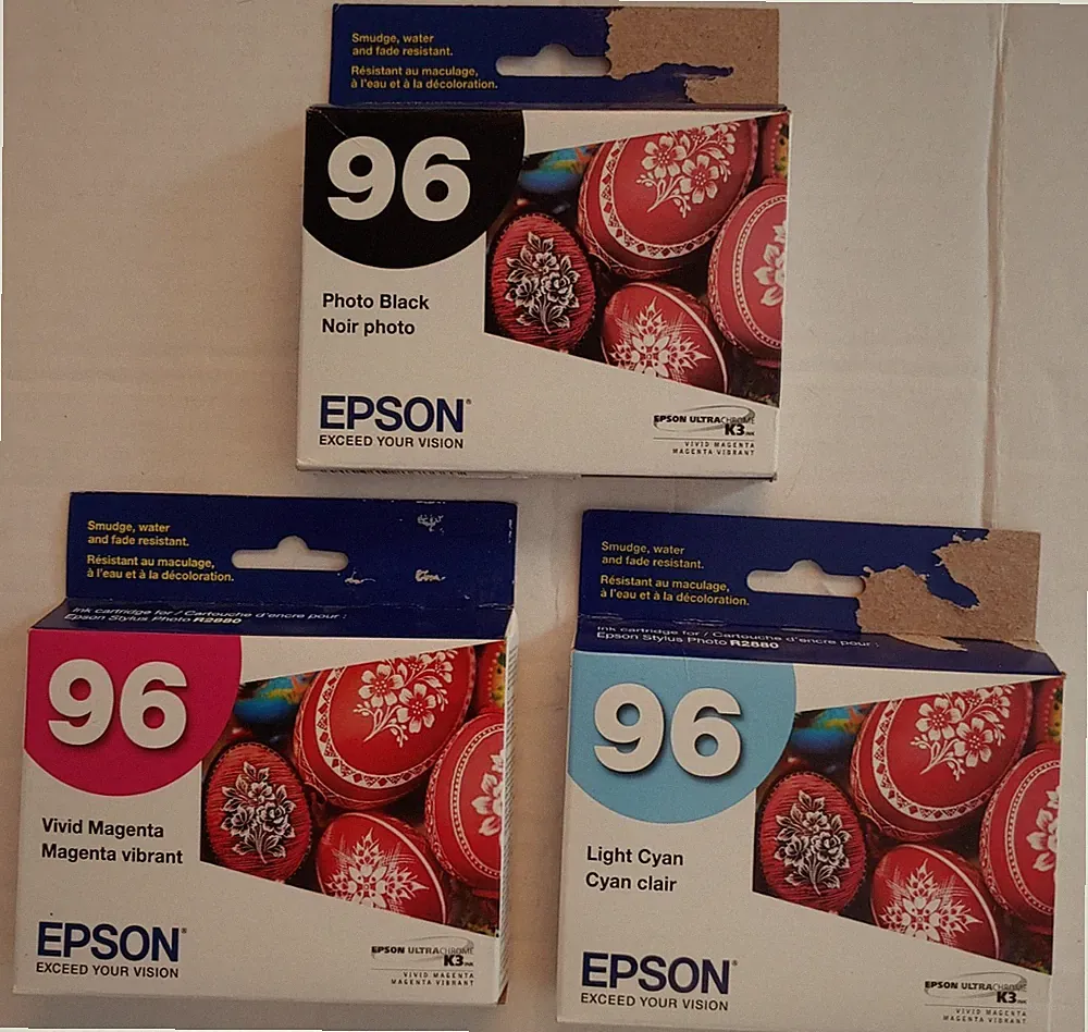 EPSON 96 Photo Black, Vivid Magenta & Light Cyan Ink Cartridges