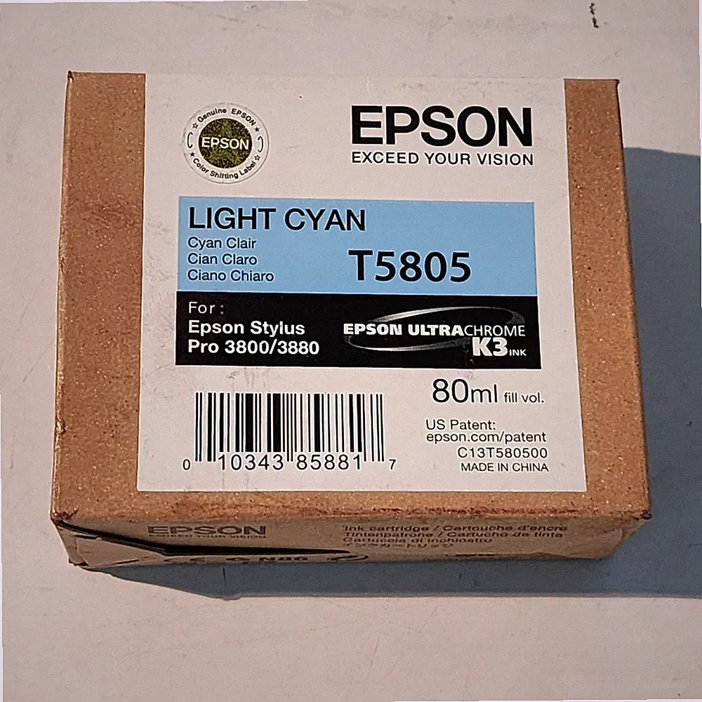 Epson T5805 Light Cyan Ink Cartridge 80ML Genuine New Sealed 2015 Free Ship