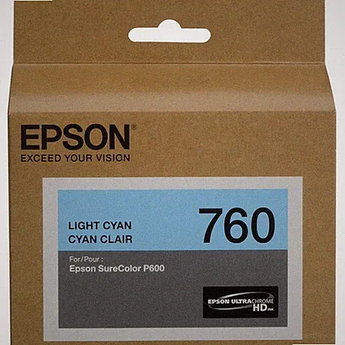 Epson T760520 (760) UltraChrome HD Ink - Light Cyan New expiring 08/2025