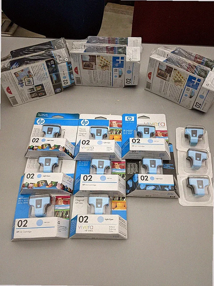 Genuine HP 02 Light Cyan Color Original Ink Printer Cartridge Sealed !Charity!
