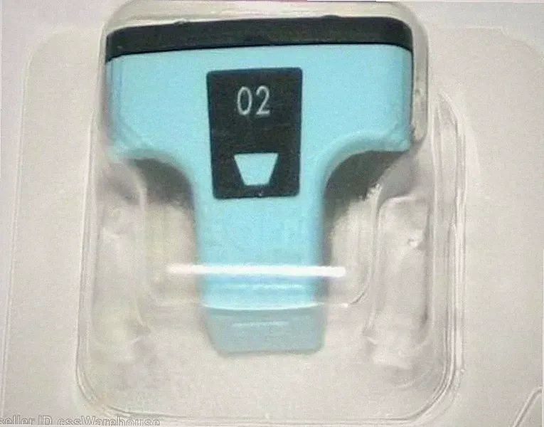 Genuine HP Photosmart Printer Ink Cartridge 02 Light Cyan Blue Color C8774W New